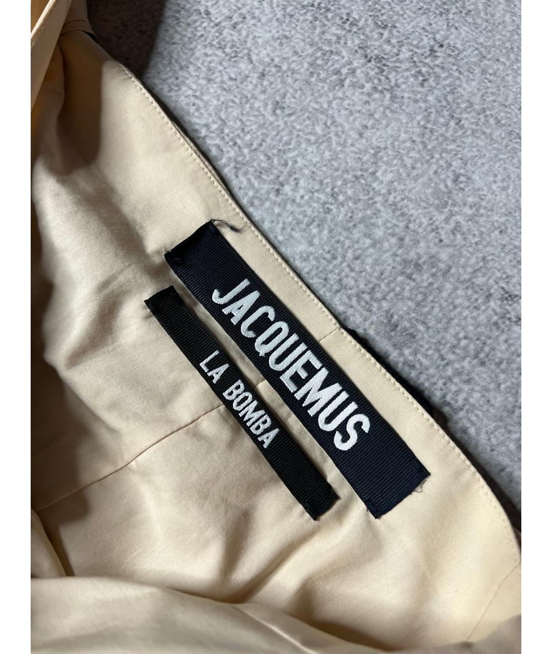 JACQUEMUS Бежевая вискозная юбка миди, фото 7