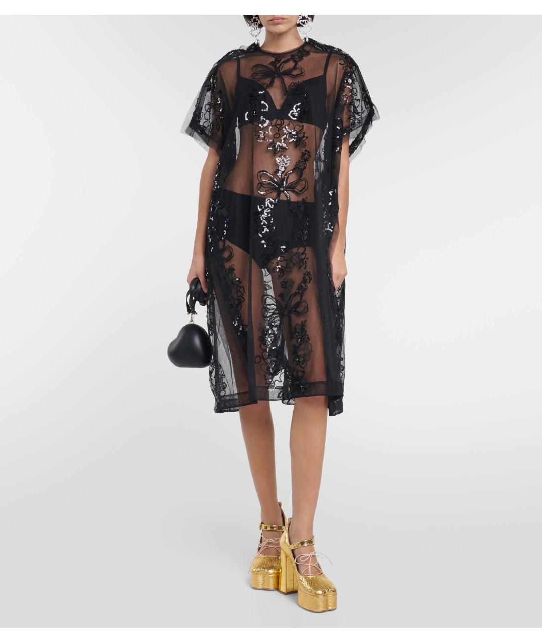 SIMONE ROCHA Черное кружевное коктейльное платье, фото 2