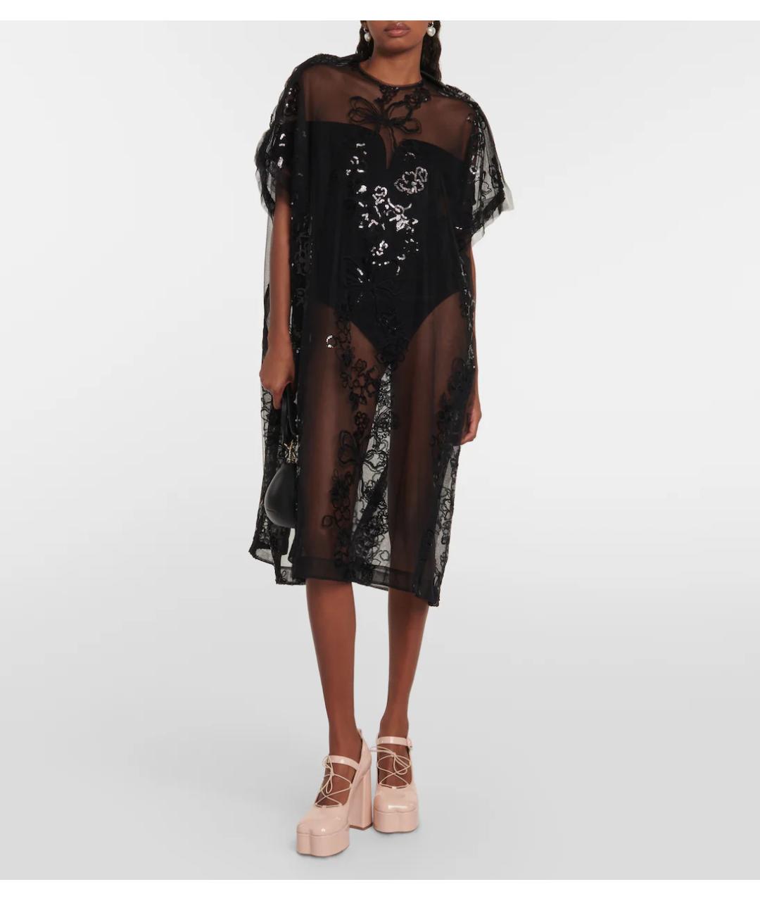 SIMONE ROCHA Черное кружевное коктейльное платье, фото 4
