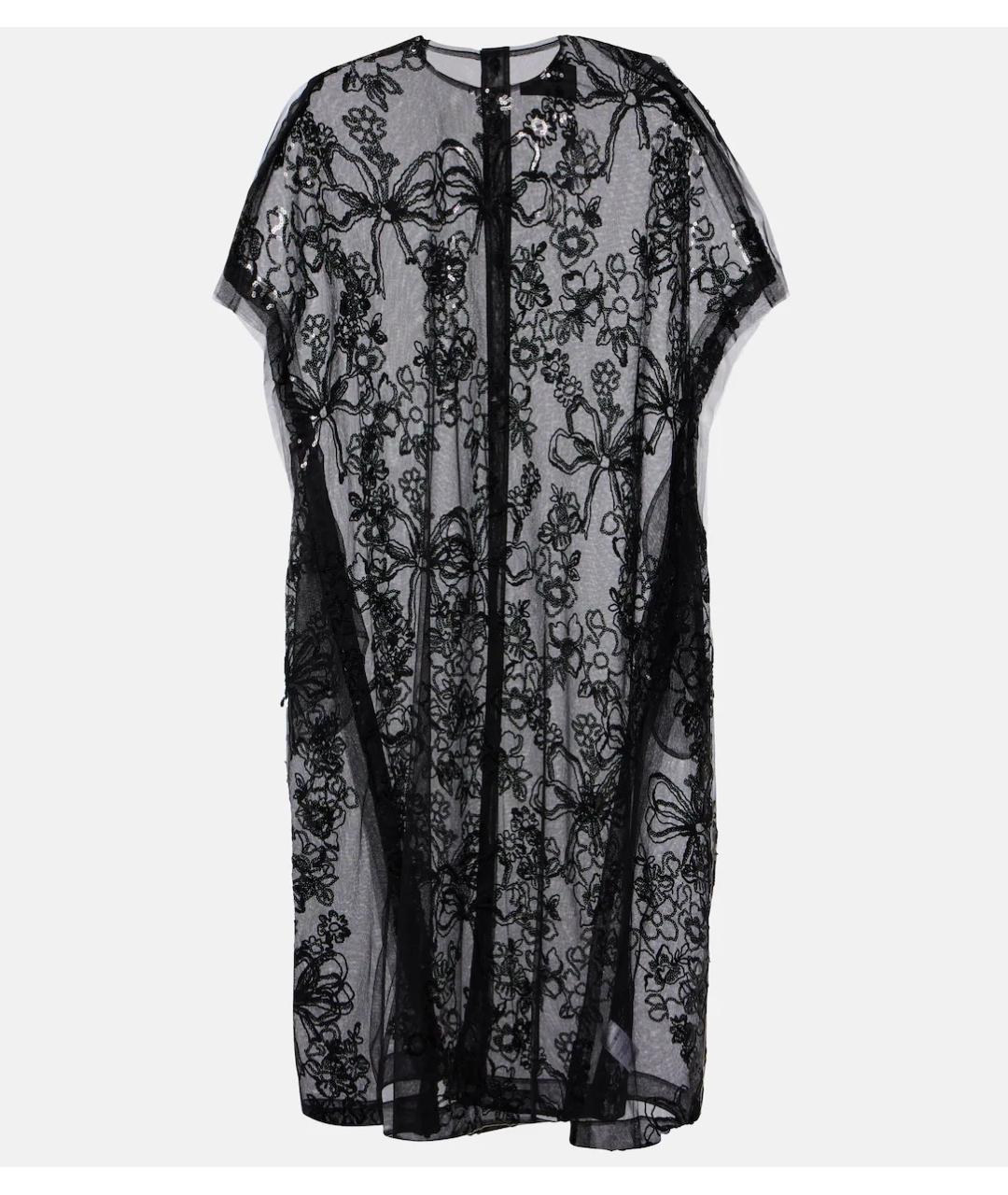 SIMONE ROCHA Черное кружевное коктейльное платье, фото 10