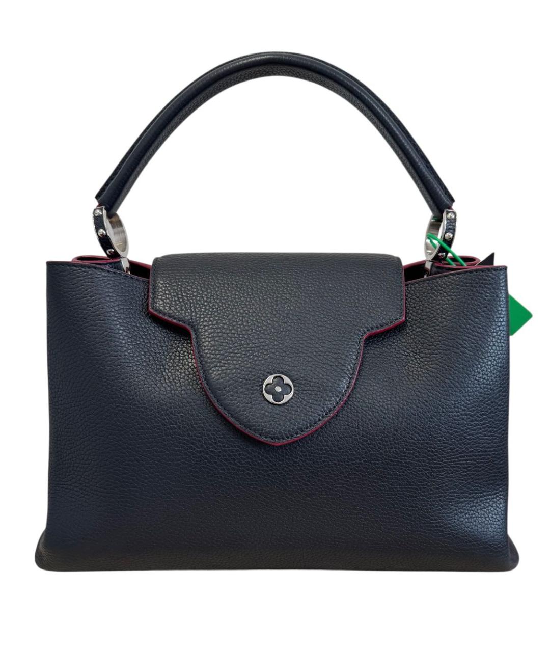 LOUIS VUITTON Темно-синяя кожаная сумка с короткими ручками, фото 8
