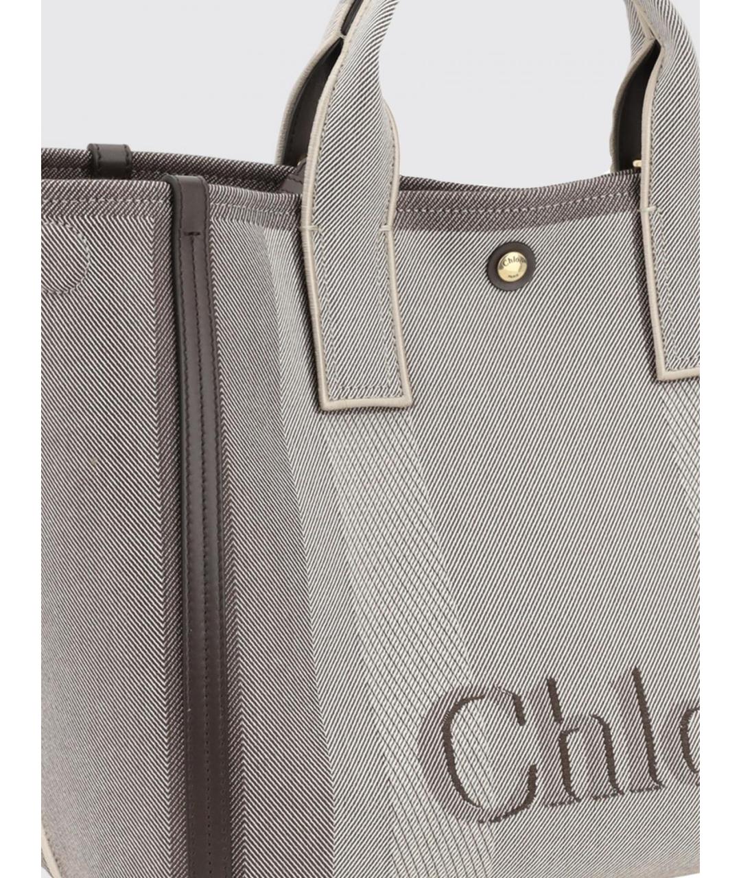 CHLOE Коричневая тканевая сумка тоут, фото 3