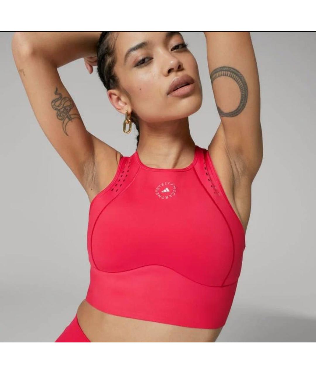 ADIDAS BY STELLA MCCARTNEY Красная полиэстеровая футболка, фото 2