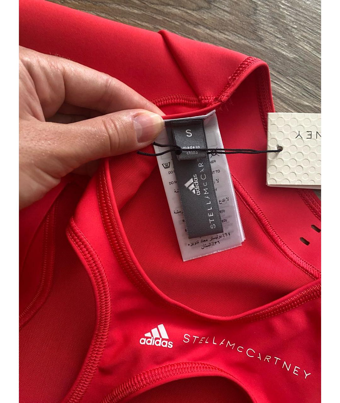ADIDAS BY STELLA MCCARTNEY Красная полиэстеровая футболка, фото 8