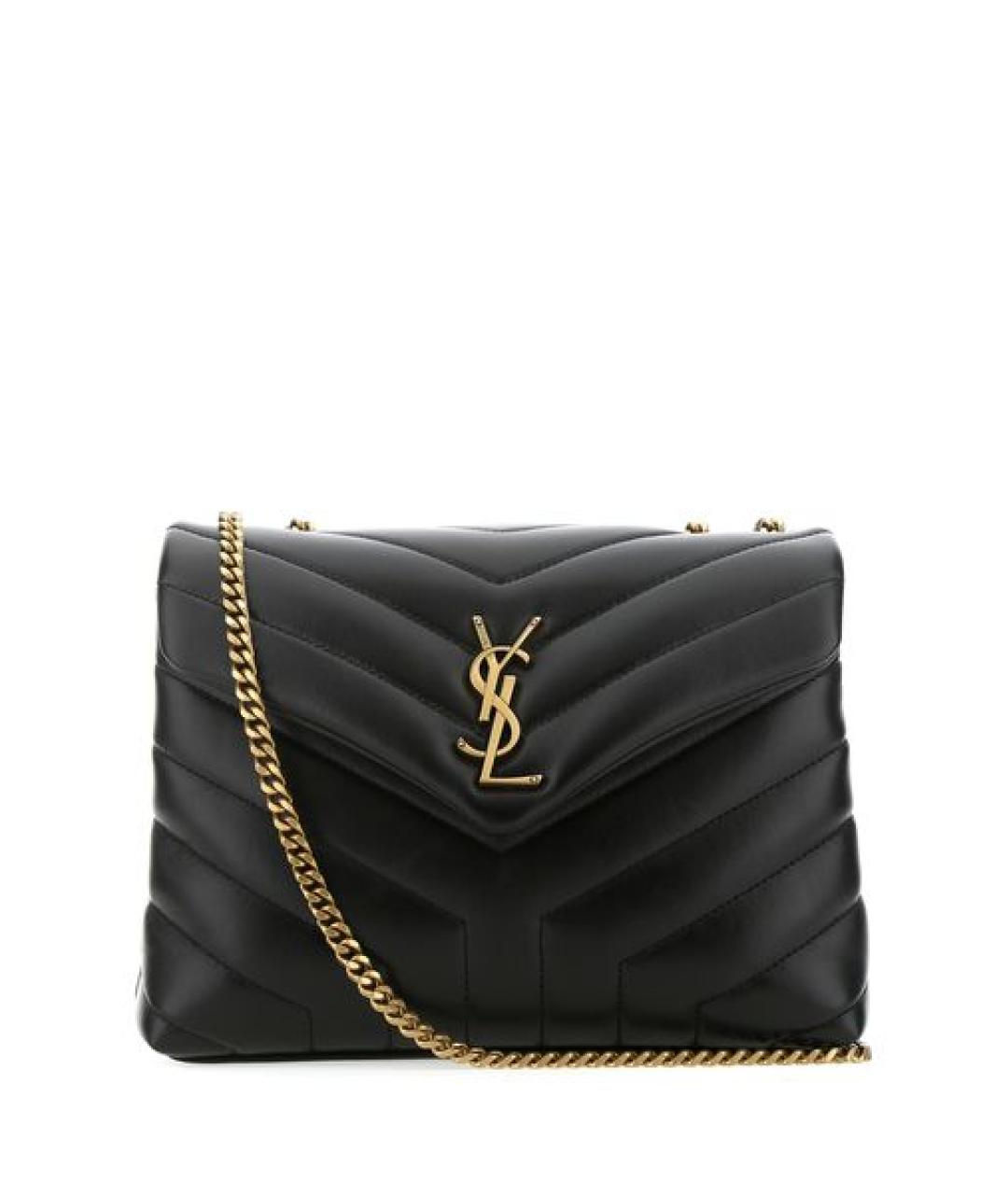 SAINT LAURENT Черная кожаная сумка через плечо, фото 1