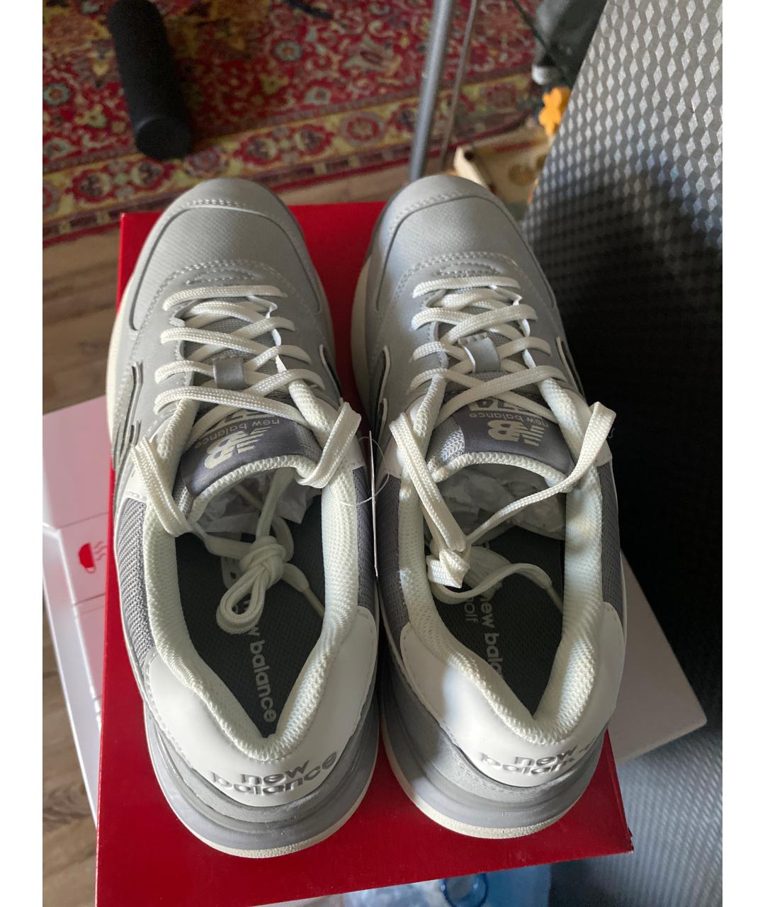 NEW BALANCE Серые кожаные кроссовки, фото 3