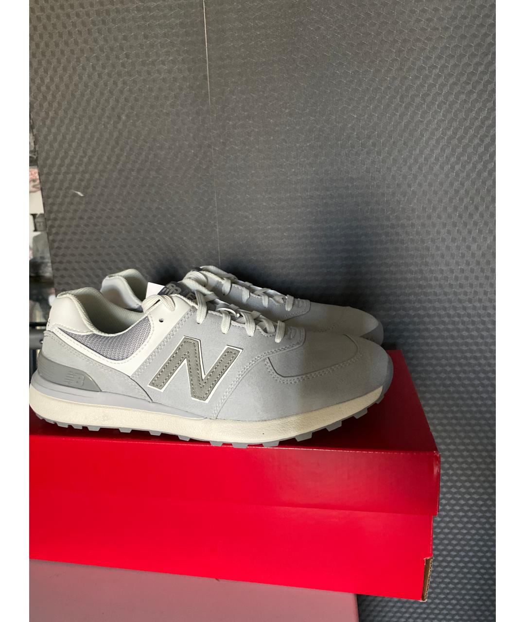 NEW BALANCE Серые кожаные кроссовки, фото 7