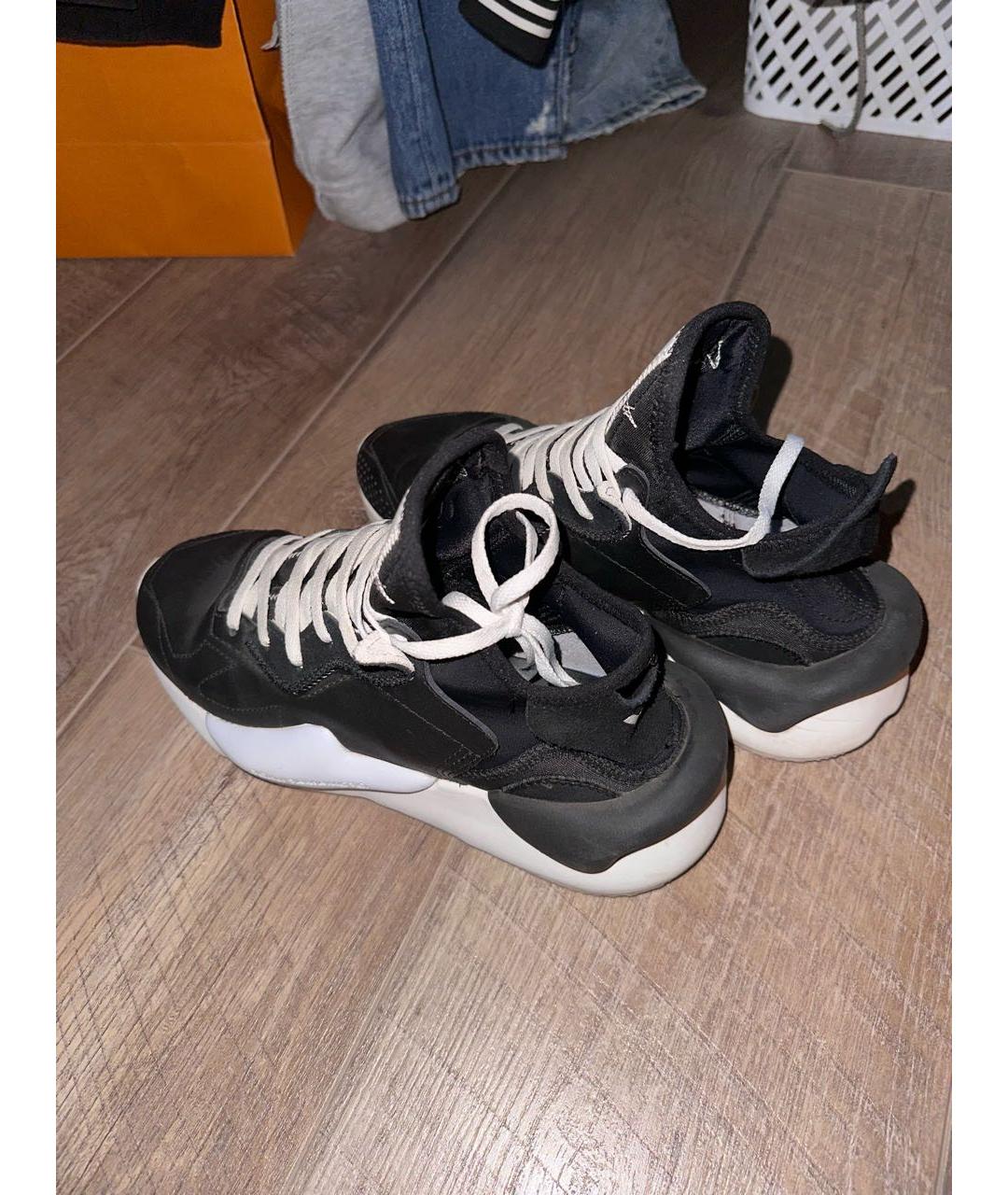 Y-3 Черные кожаные кроссовки, фото 3