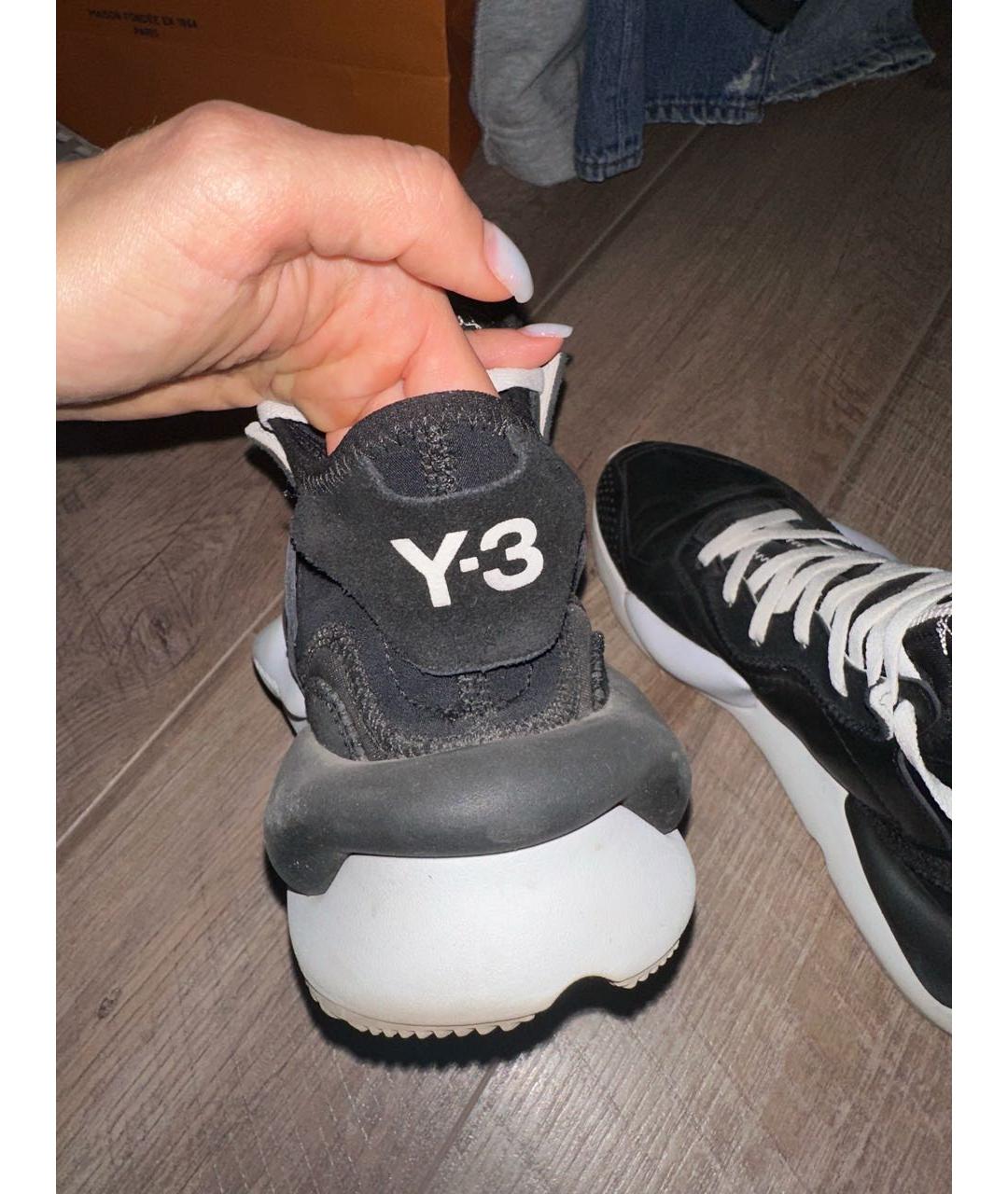 Y-3 Черные кожаные кроссовки, фото 4