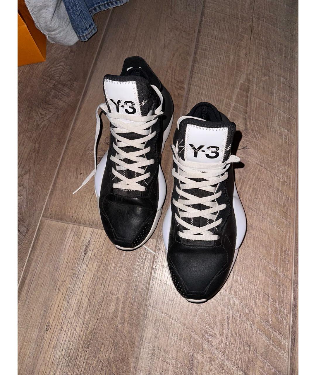 Y-3 Черные кожаные кроссовки, фото 2