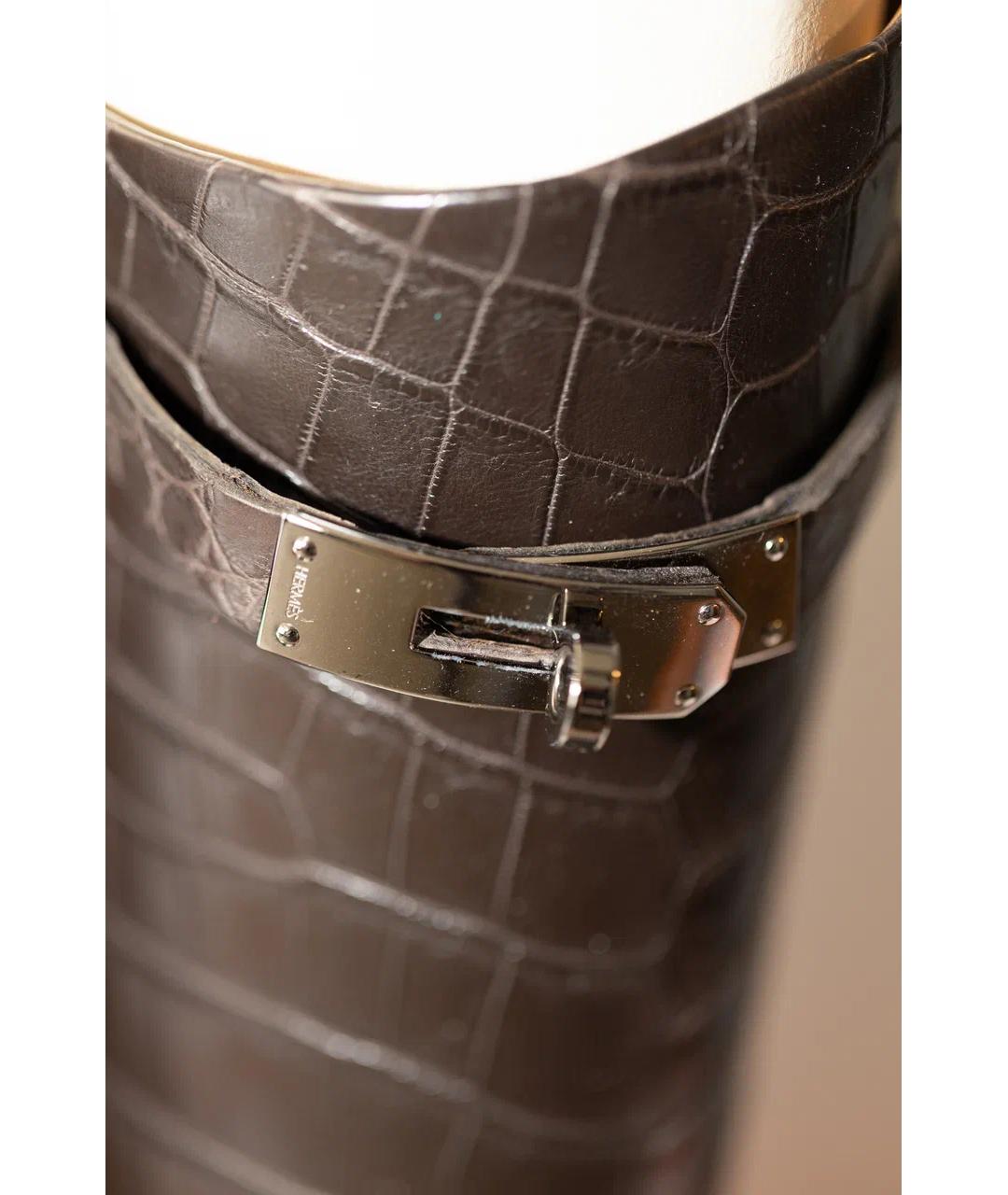 HERMES Коричневые сапоги из экзотической кожи, фото 4