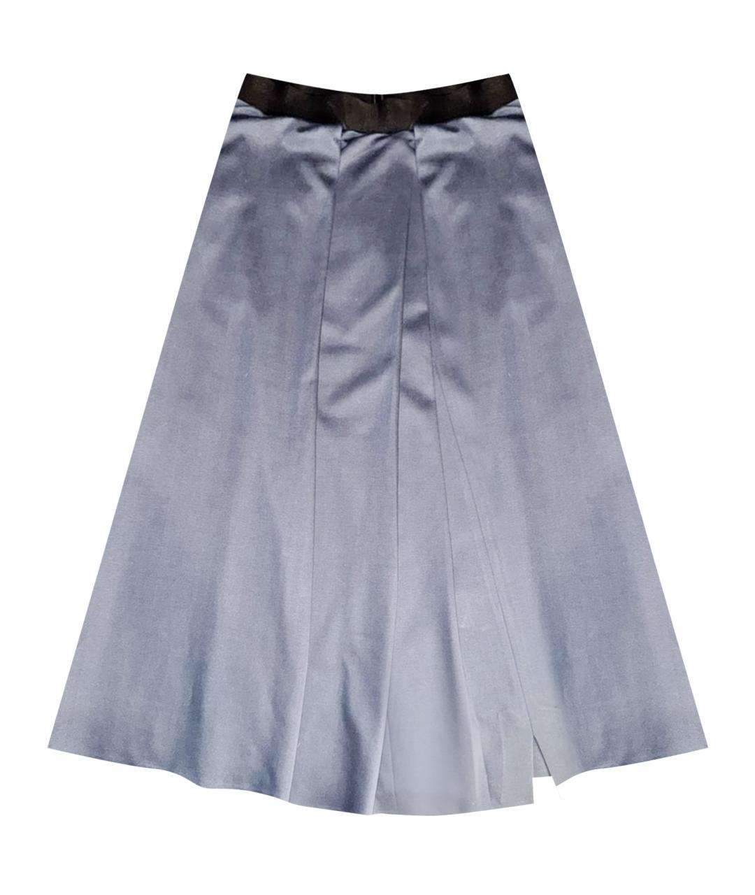 WEEKEND MAX MARA Синяя хлопковая юбка миди, фото 1