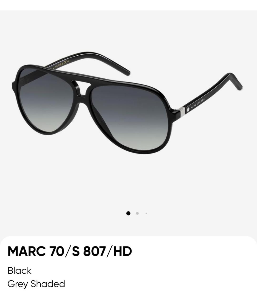 MARC JACOBS Черные пластиковые солнцезащитные очки, фото 2