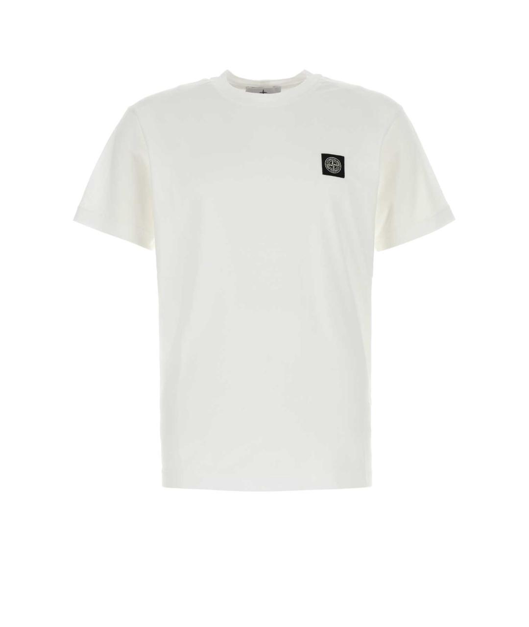STONE ISLAND Белая хлопковая футболка, фото 1
