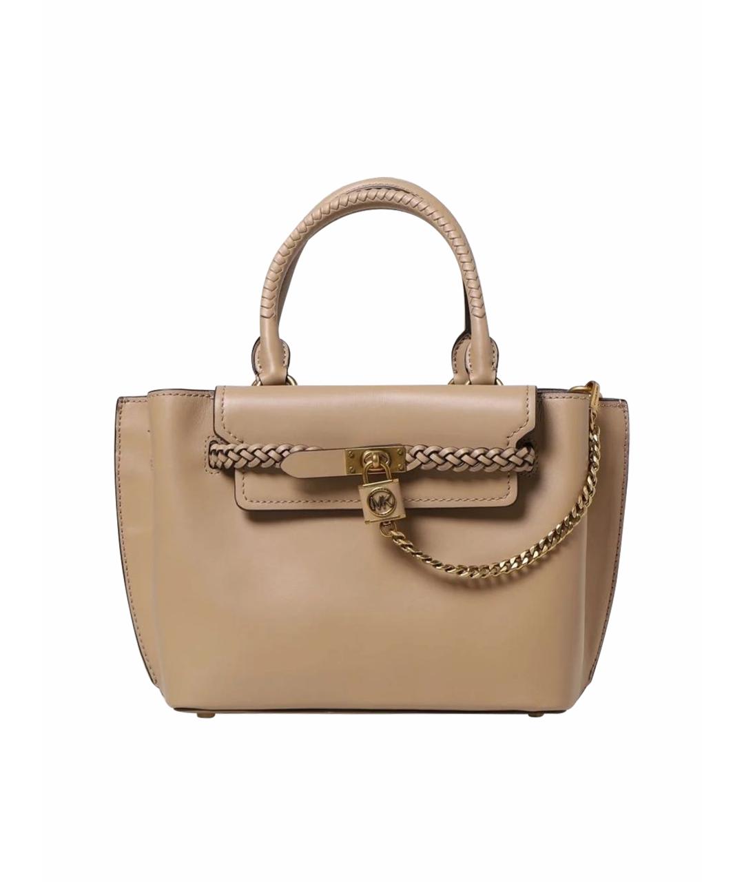 MICHAEL KORS Бежевая кожаная сумка с короткими ручками, фото 1