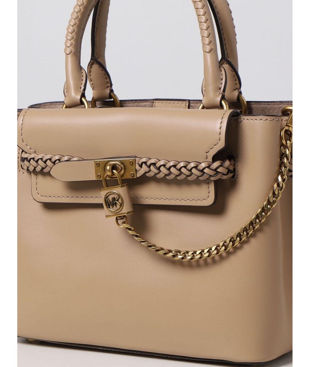 MICHAEL KORS Бежевая кожаная сумка с короткими ручками, фото 2