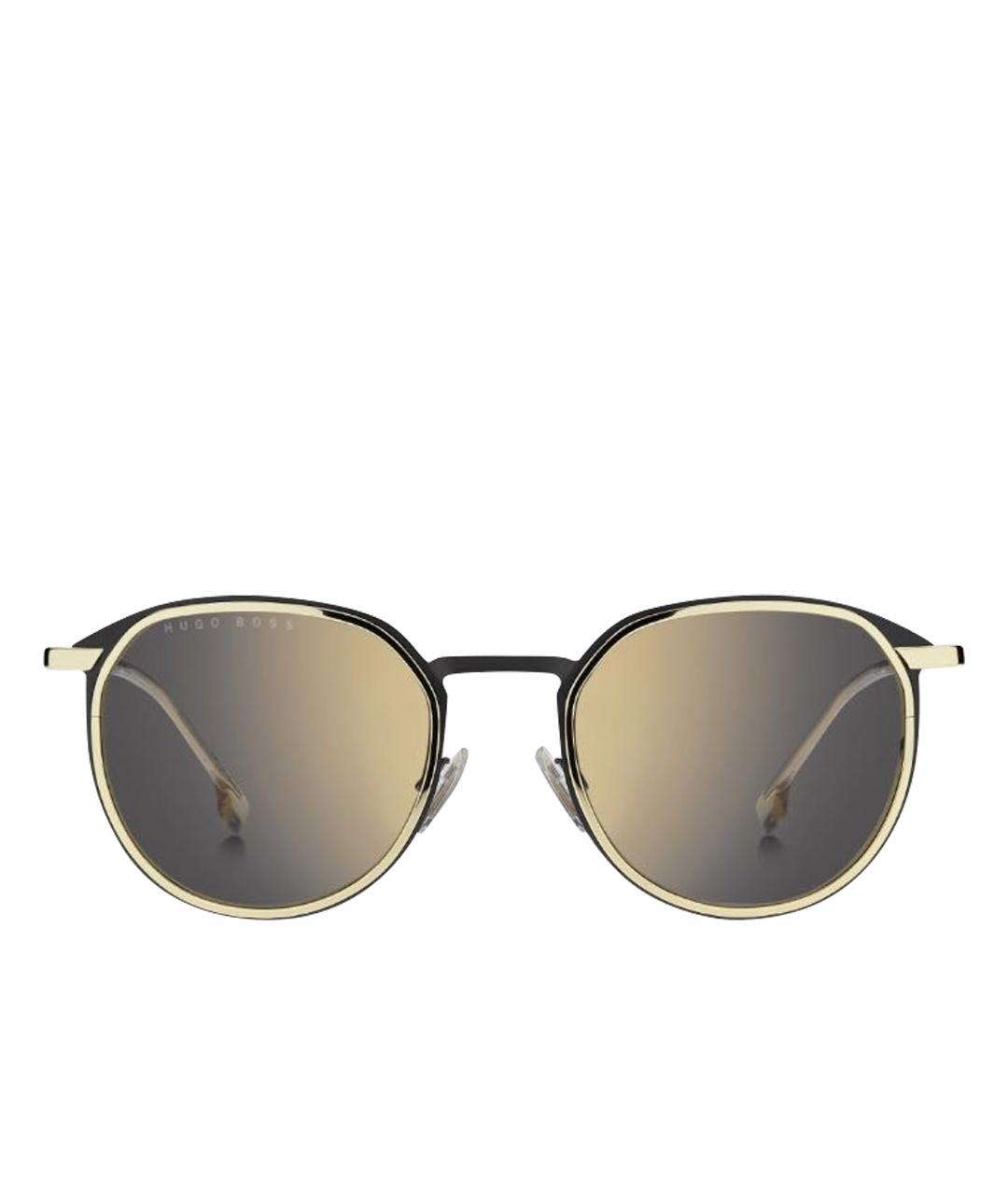 HUGO BOSS Золотые металлические солнцезащитные очки, фото 1