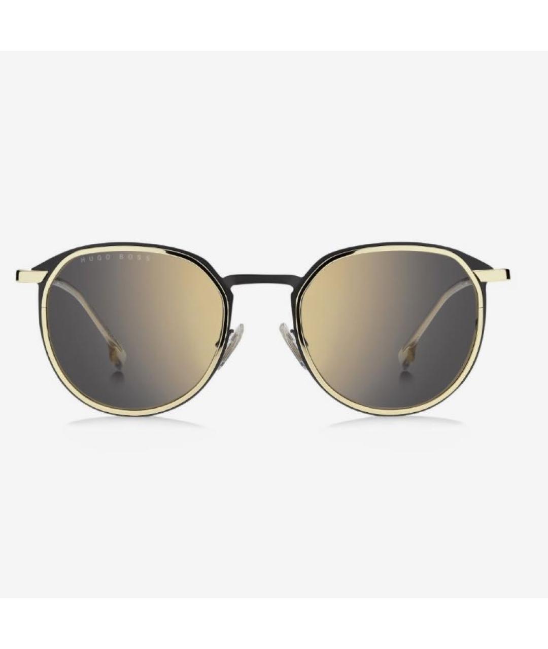 HUGO BOSS Золотые металлические солнцезащитные очки, фото 5