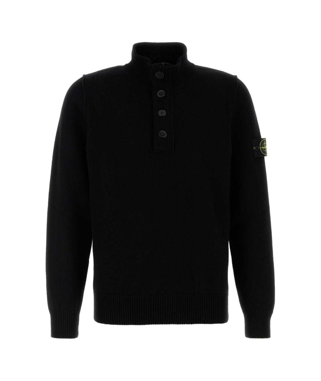 STONE ISLAND Черный шерстяной джемпер / свитер, фото 1