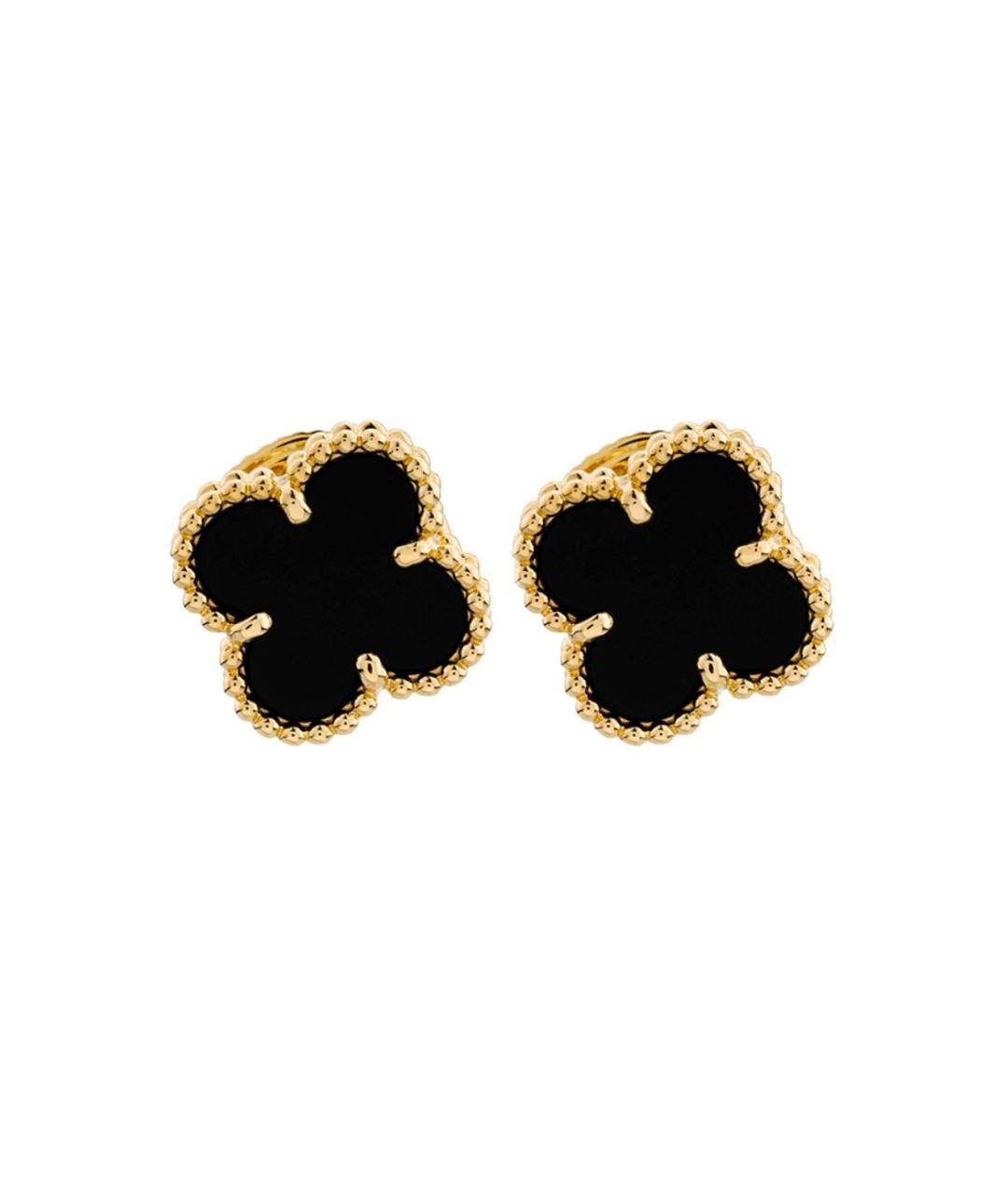 VAN CLEEF & ARPELS Черные серьги из желтого золота, фото 1