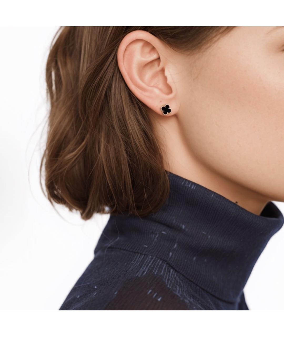 VAN CLEEF & ARPELS Черные серьги из желтого золота, фото 2