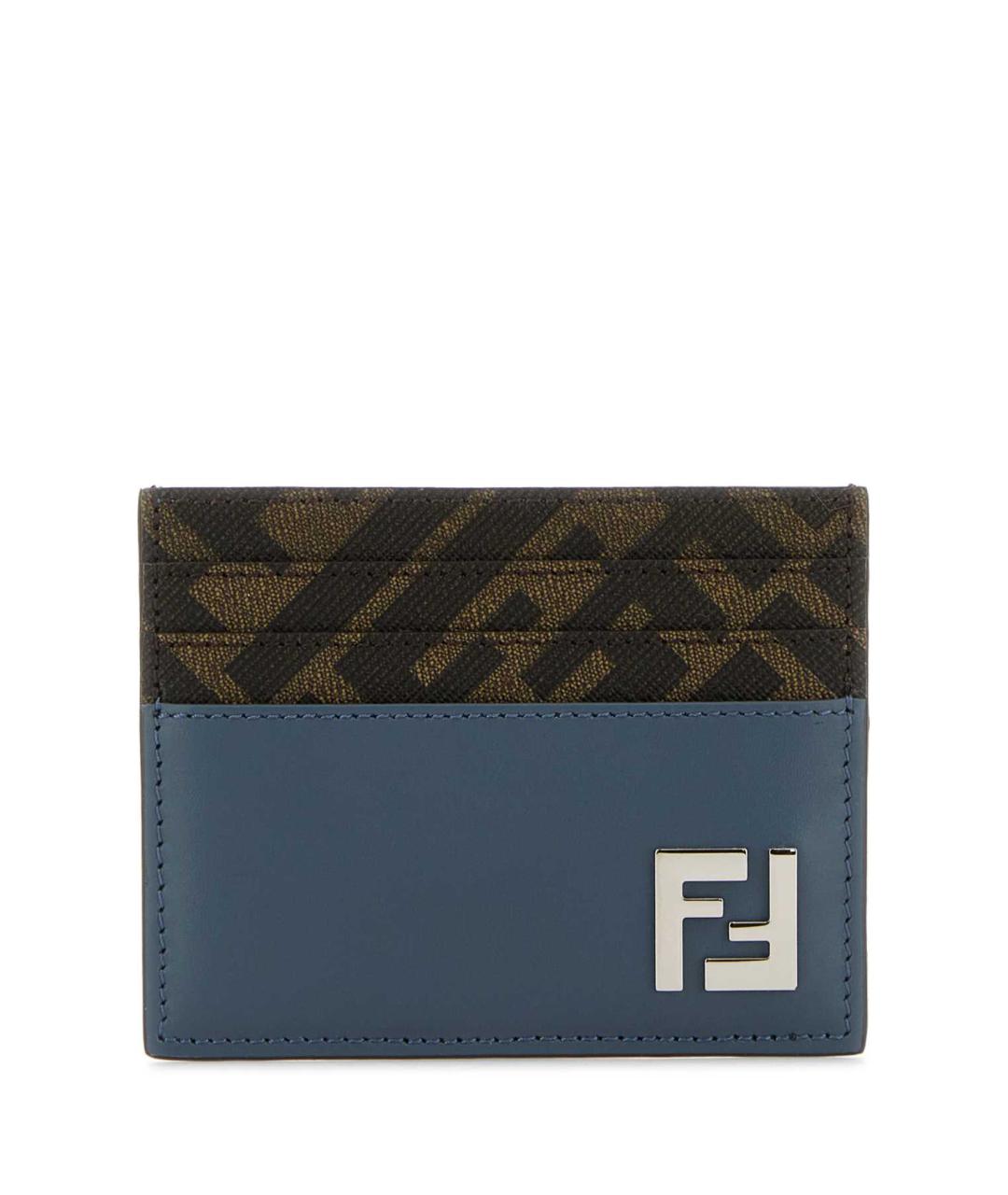 FENDI Синий кожаный кардхолдер, фото 1