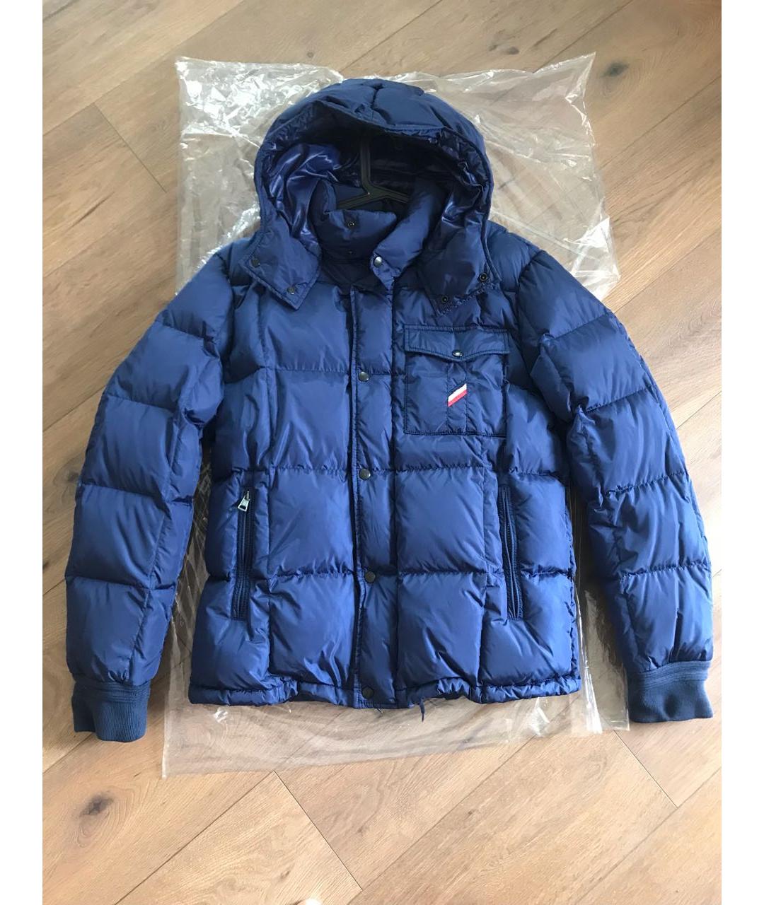MONCLER Синий полиамидовый пуховик, фото 9