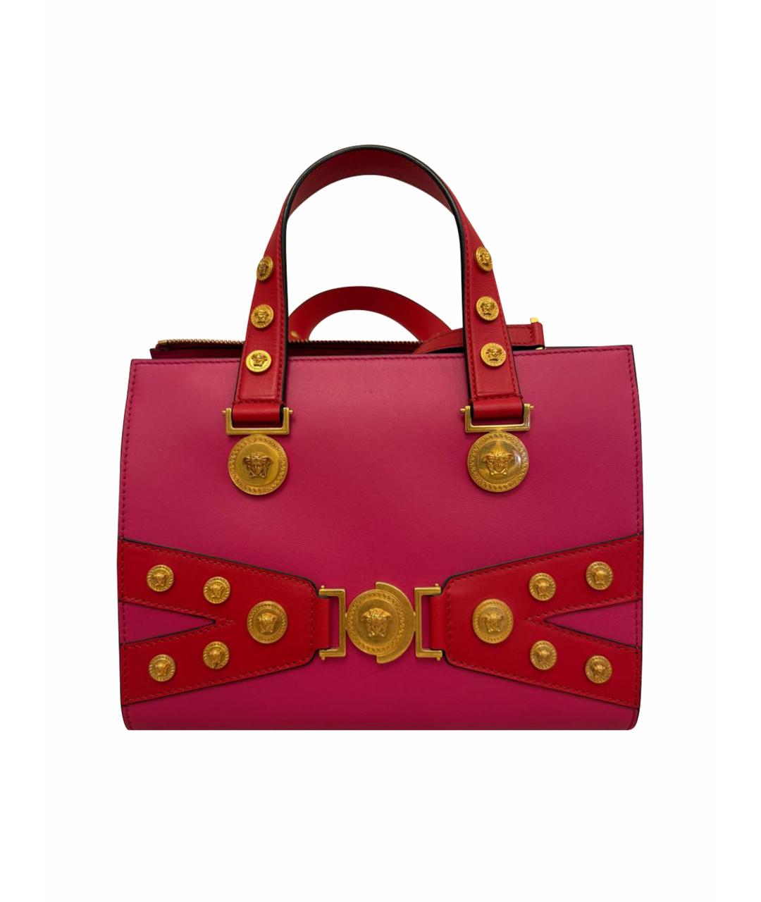 VERSACE Красная кожаная сумка тоут, фото 1