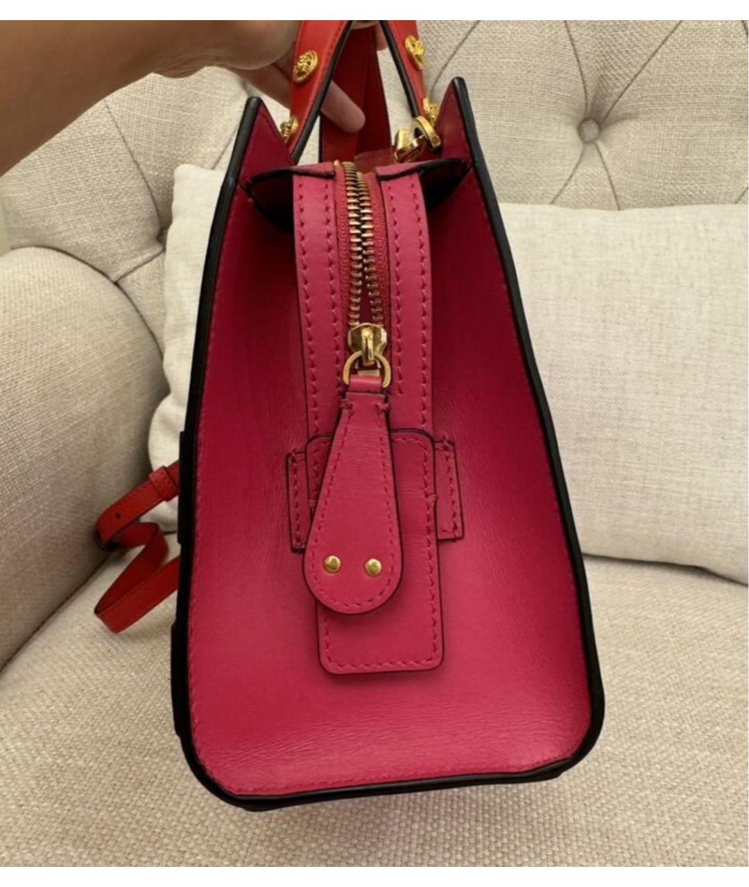 VERSACE Красная кожаная сумка тоут, фото 2