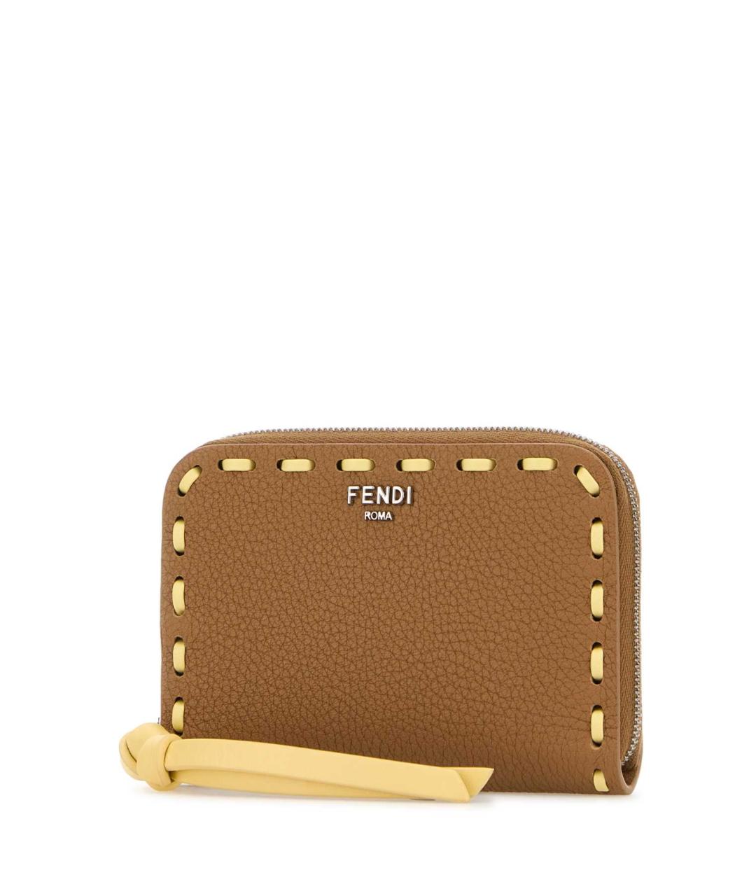 FENDI Коричневый кожаный кошелек, фото 2