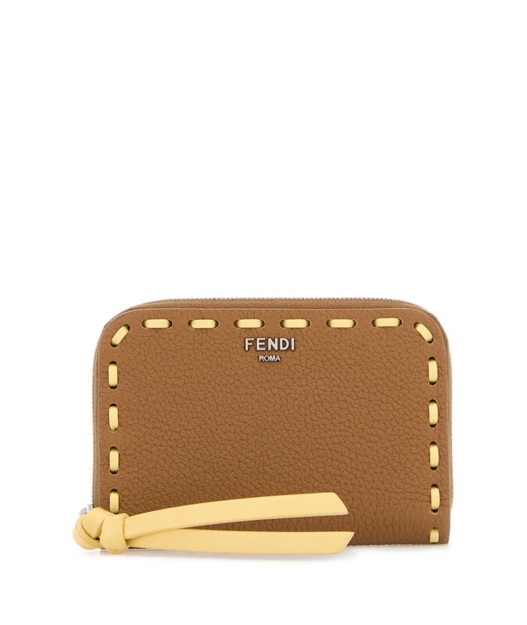FENDI Коричневый кожаный кошелек, фото 1