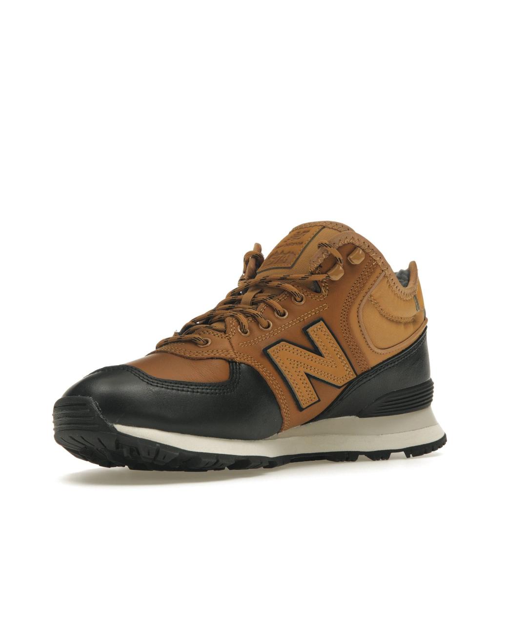 NEW BALANCE Коричневые кожаные высокие кроссовки / кеды, фото 4