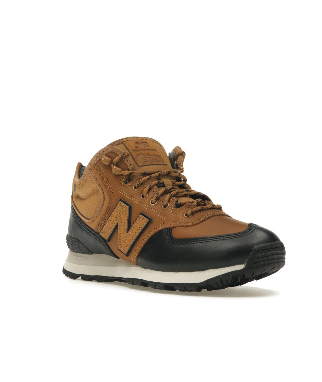 NEW BALANCE Коричневые кожаные высокие кроссовки / кеды, фото 2
