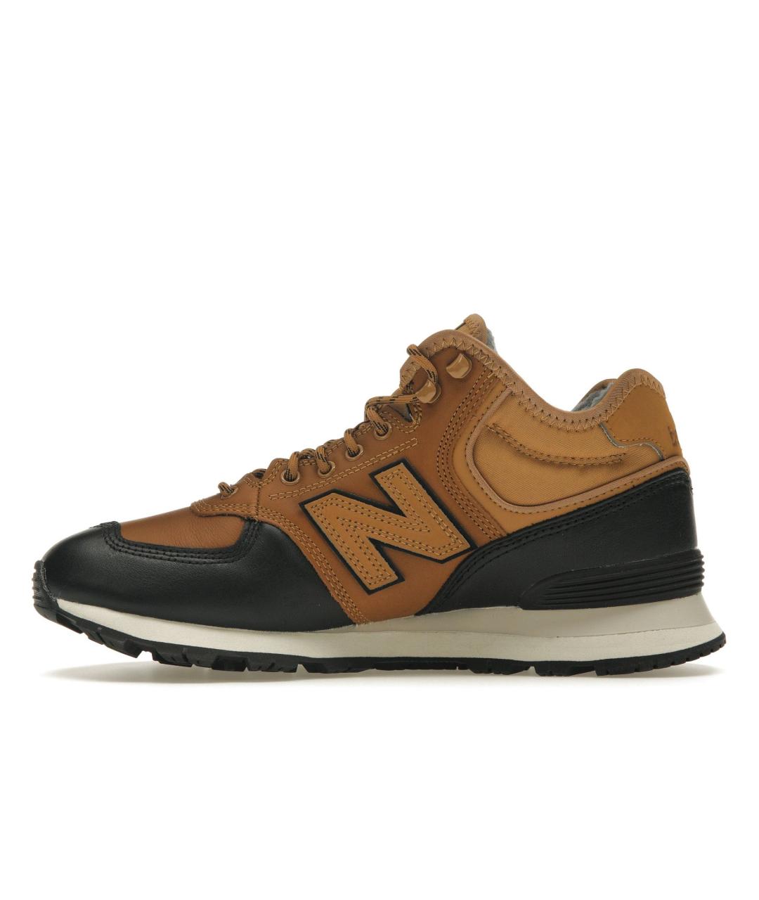 NEW BALANCE Коричневые кожаные высокие кроссовки / кеды, фото 5
