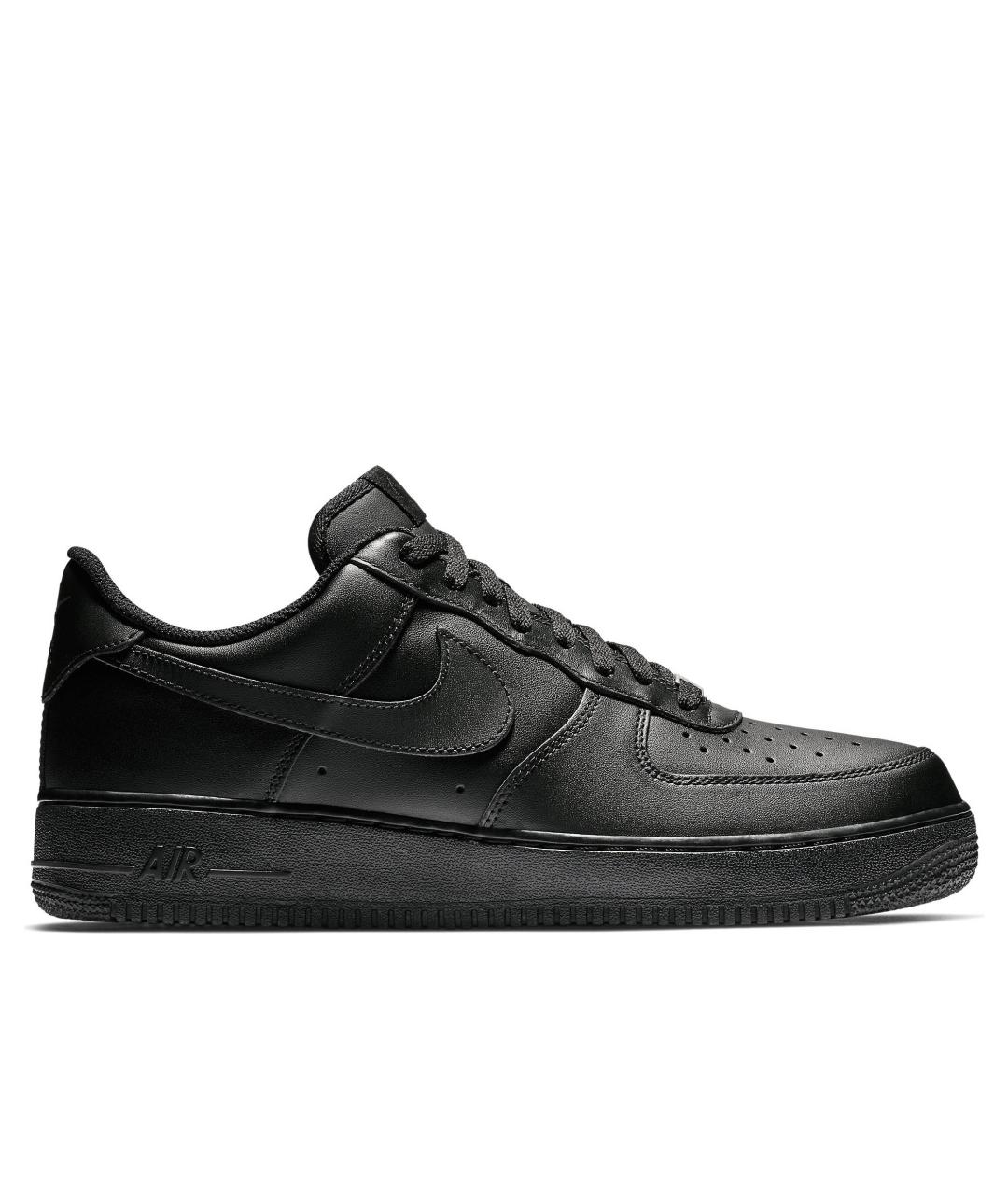 NIKE Черные кожаные низкие кроссовки / кеды, фото 3