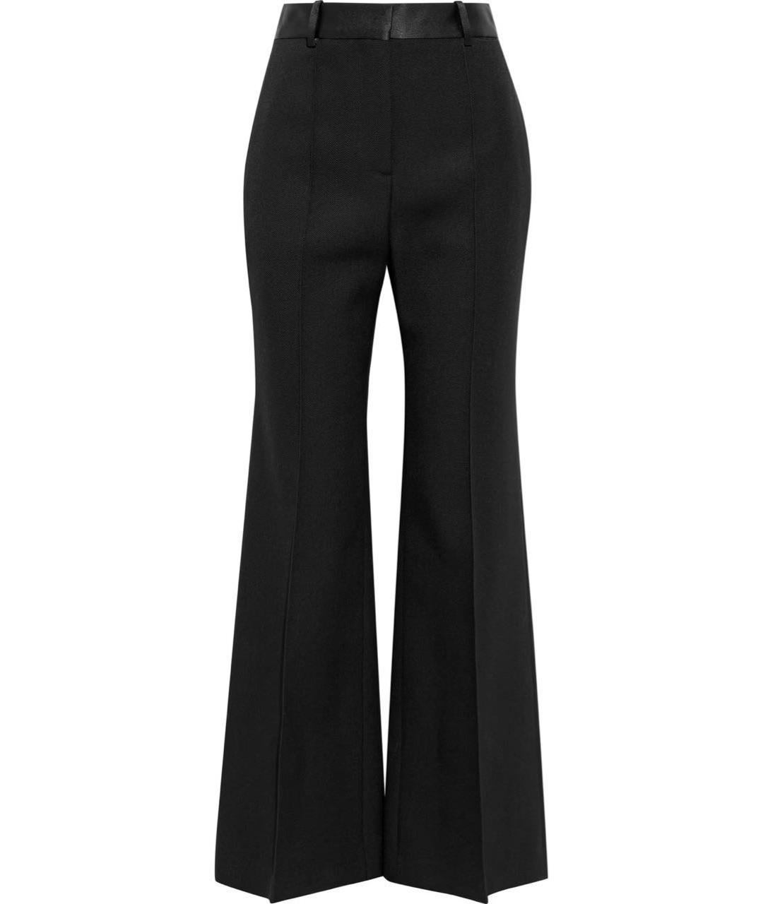 VICTORIA BECKHAM Черные шерстяные прямые брюки, фото 1