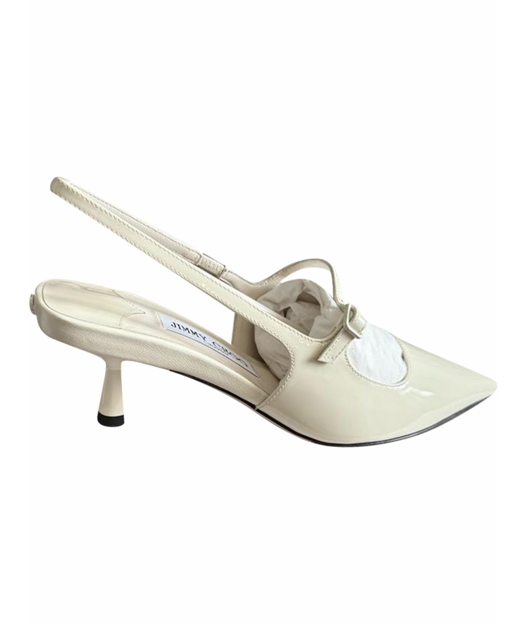 JIMMY CHOO Белые босоножки из лакированной кожи, фото 1
