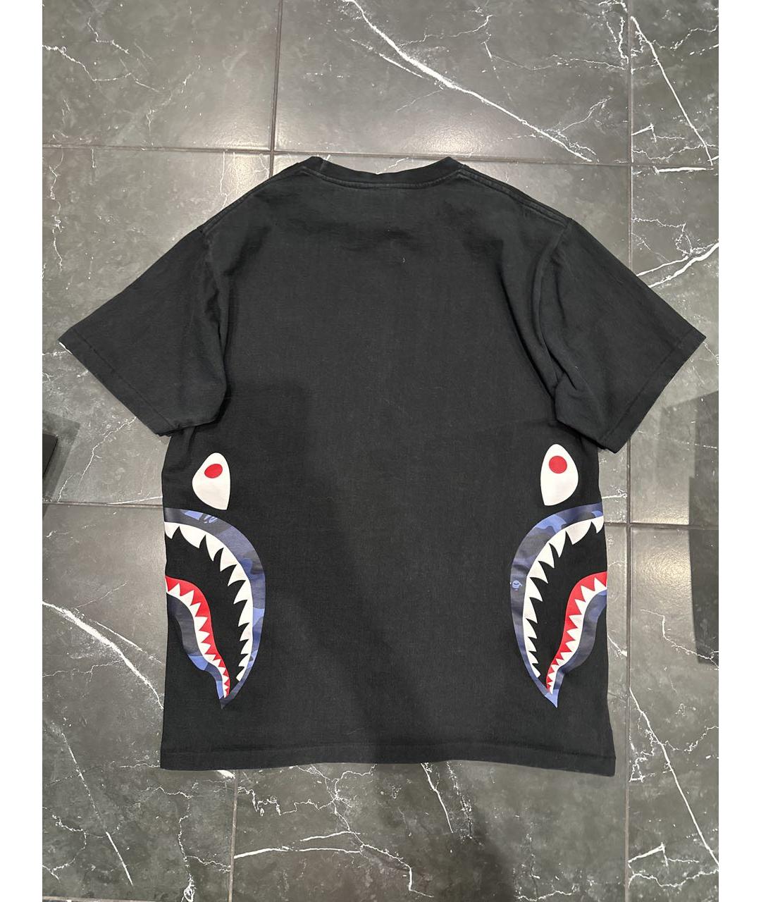 A BATHING APE Черная хлопковая футболка, фото 2