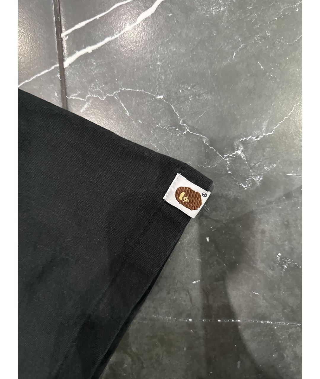 A BATHING APE Черная хлопковая футболка, фото 4