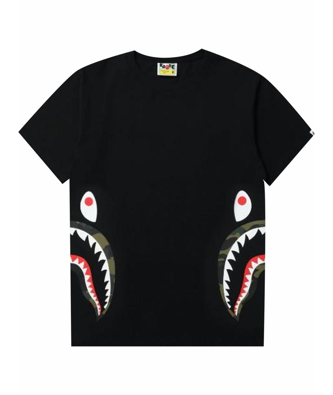 A BATHING APE Черная хлопковая футболка, фото 1