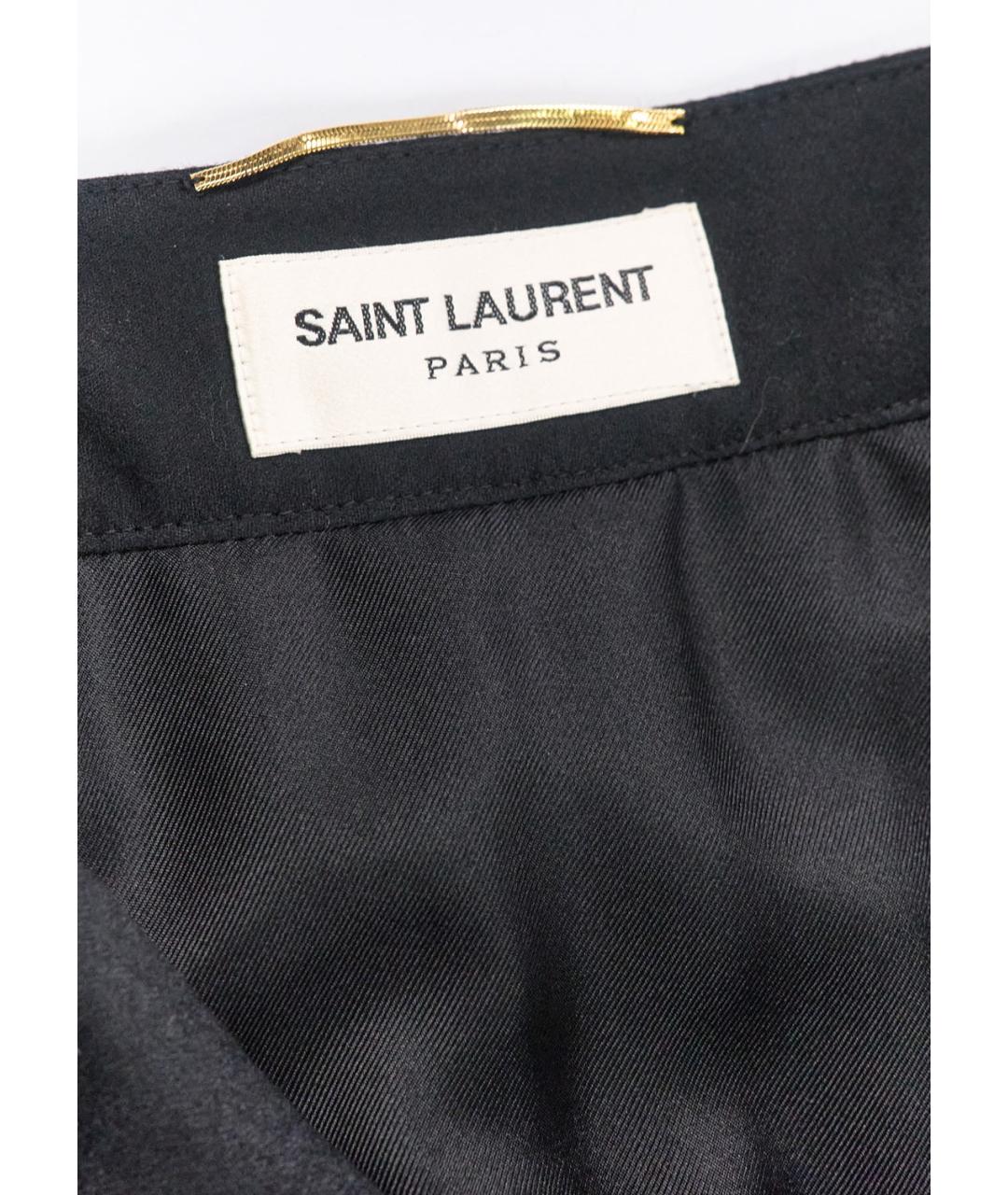 SAINT LAURENT Черная шерстяная юбка миди, фото 3