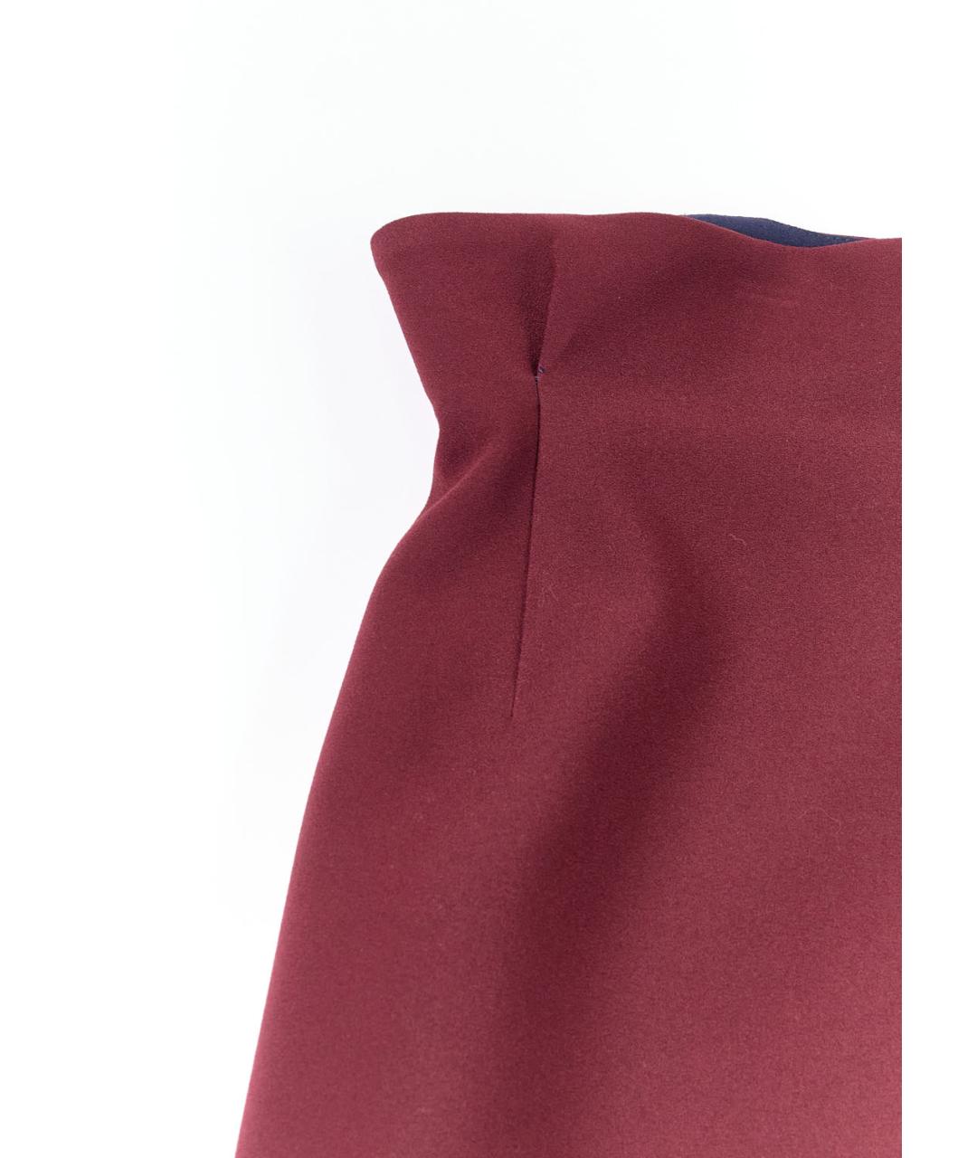 CHRISTIAN DIOR Бордовая ацетатная юбка миди, фото 2