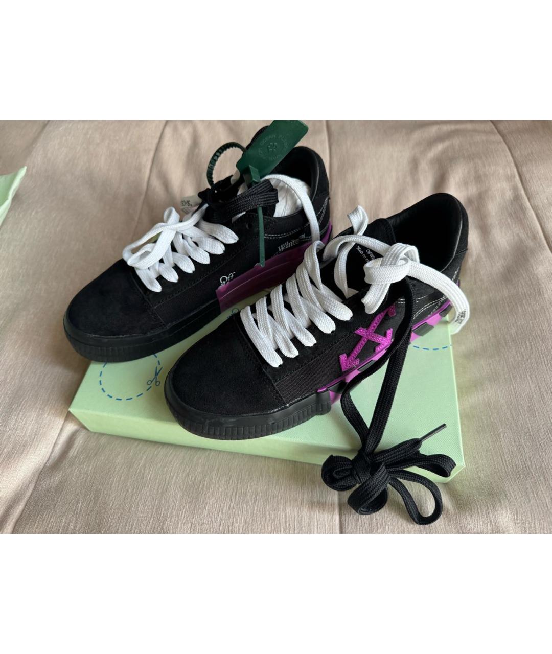 OFF-WHITE Черные замшевые кеды, фото 3