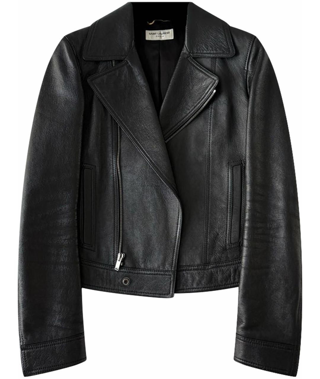 SAINT LAURENT Черная кожаная куртка, фото 1
