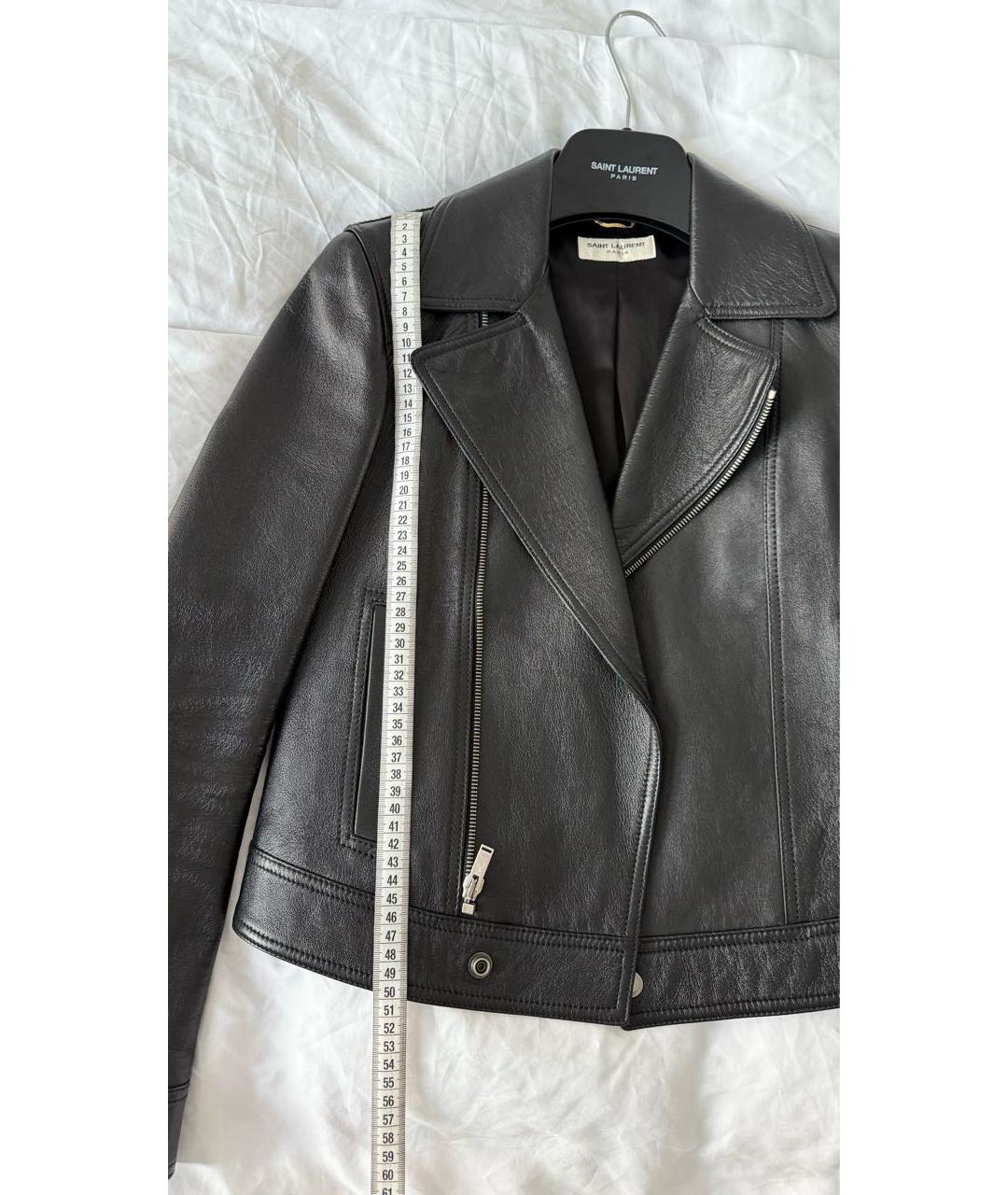 SAINT LAURENT Черная кожаная куртка, фото 3