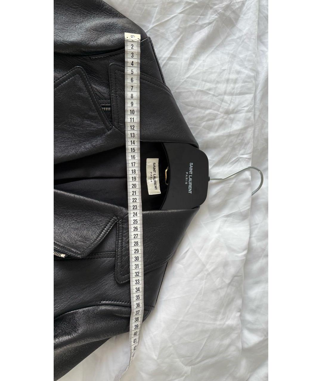 SAINT LAURENT Черная кожаная куртка, фото 4