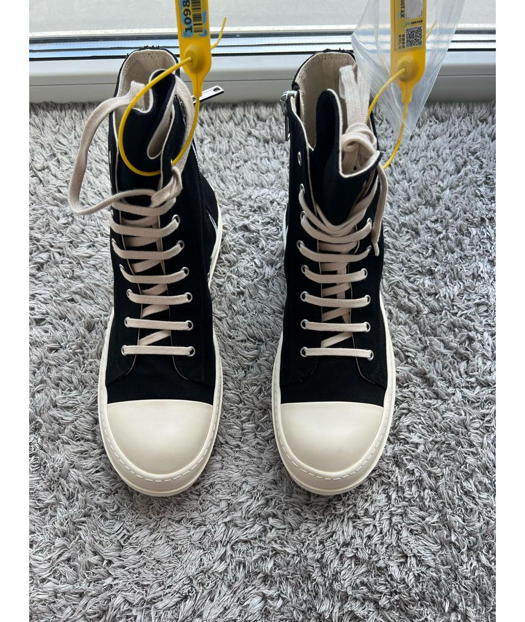 RICK OWENS DRKSHDW Черные высокие кроссовки / кеды, фото 2