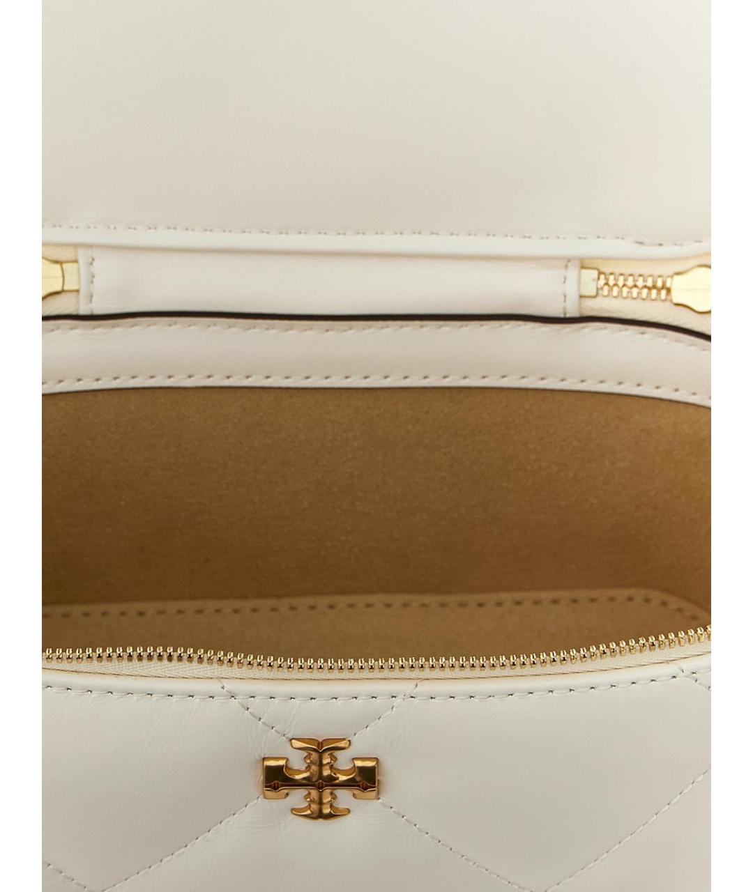 TORY BURCH Белая кожаная сумка с короткими ручками, фото 3