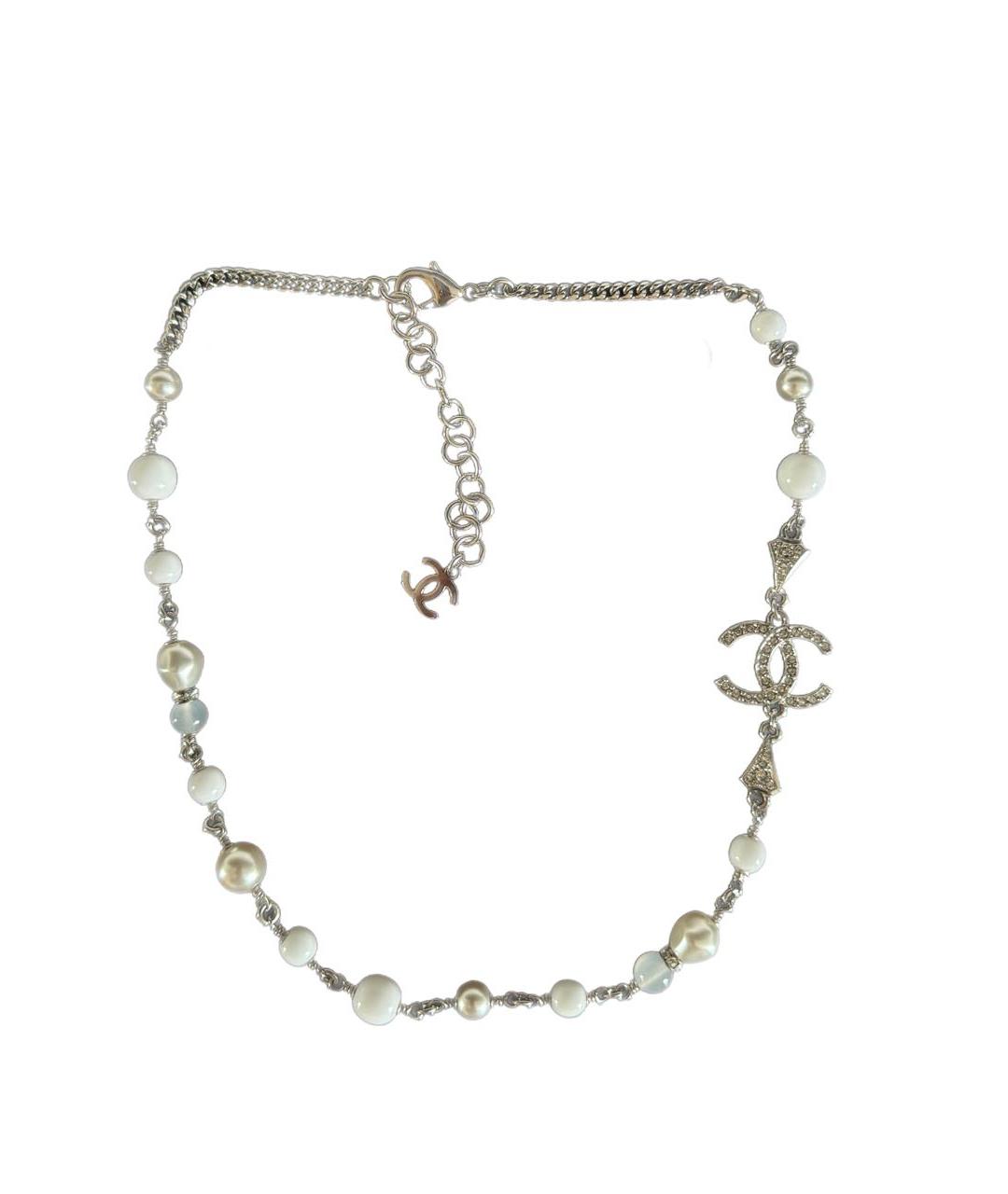 CHANEL Серебряное жемчужное колье, фото 1