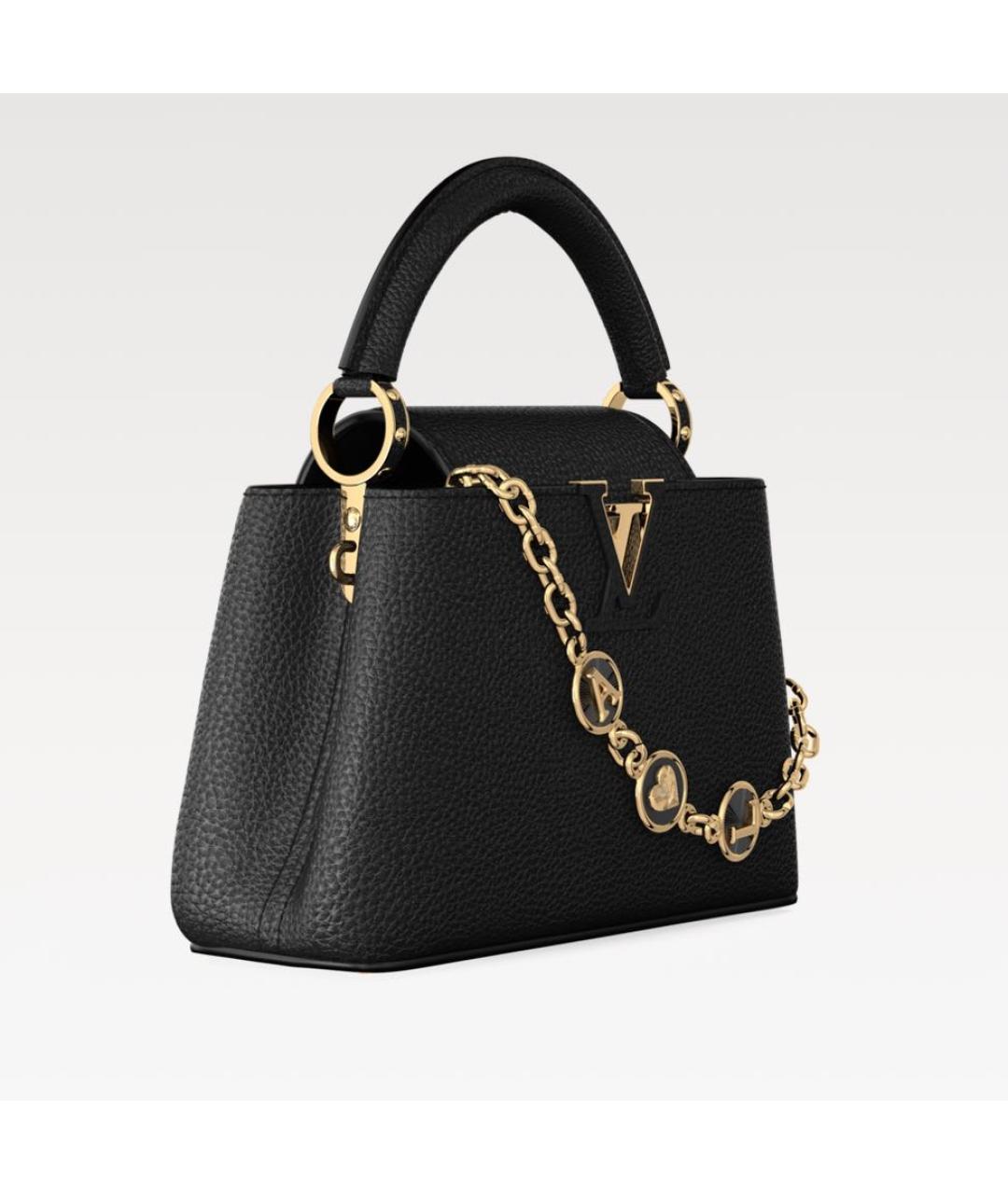 LOUIS VUITTON Черная кожаная сумка с короткими ручками, фото 2